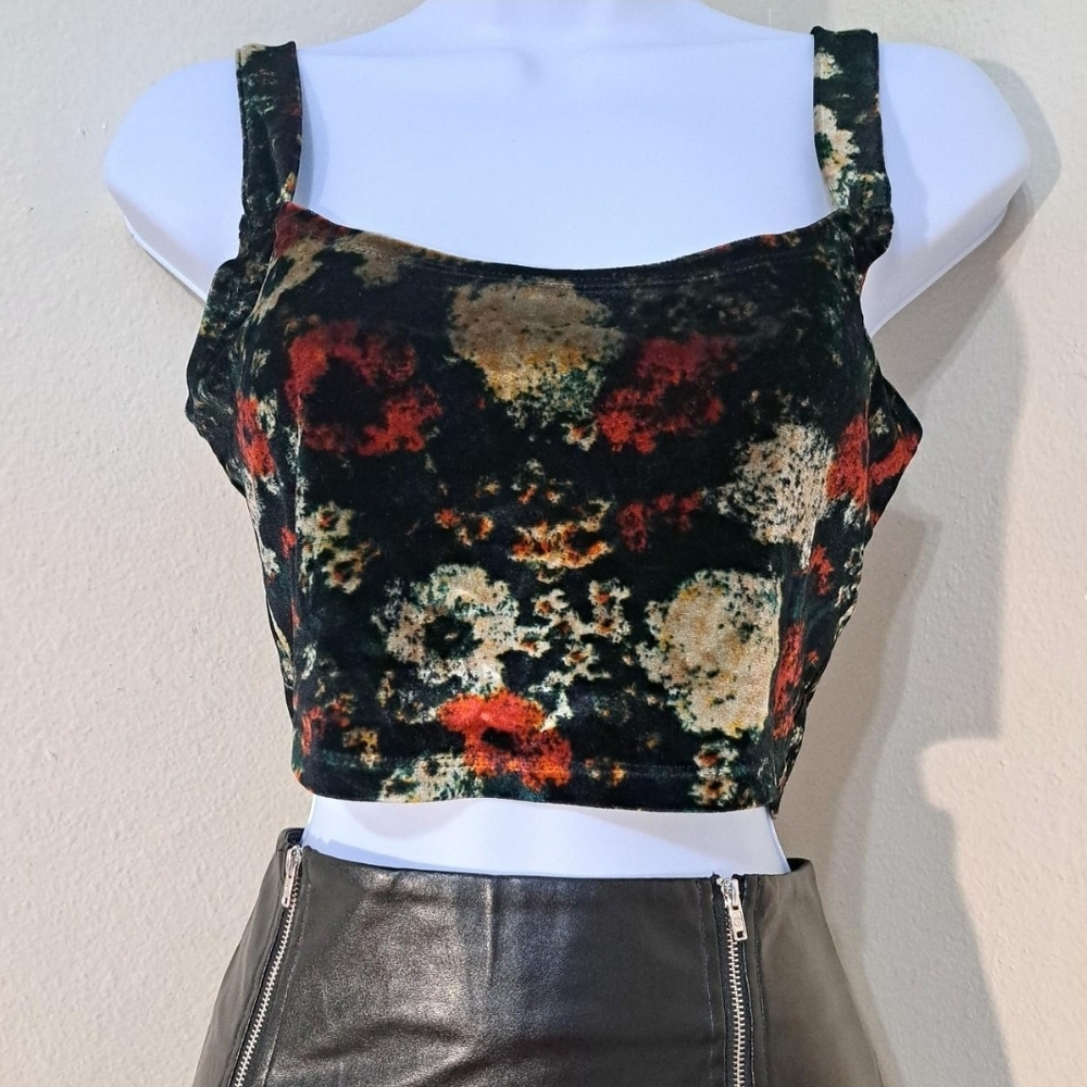 Floral Velvet Crop Top